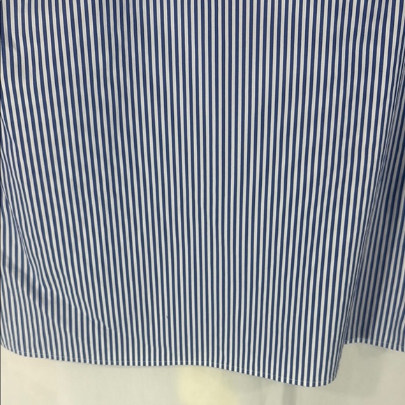 Lafayette 148 Blue and White Relaxed Ruffled Blouse Size XS - Picture 5 of 9